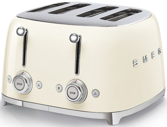 Тостер на 4 ломтика кремовый SMEG TSF03CREU
